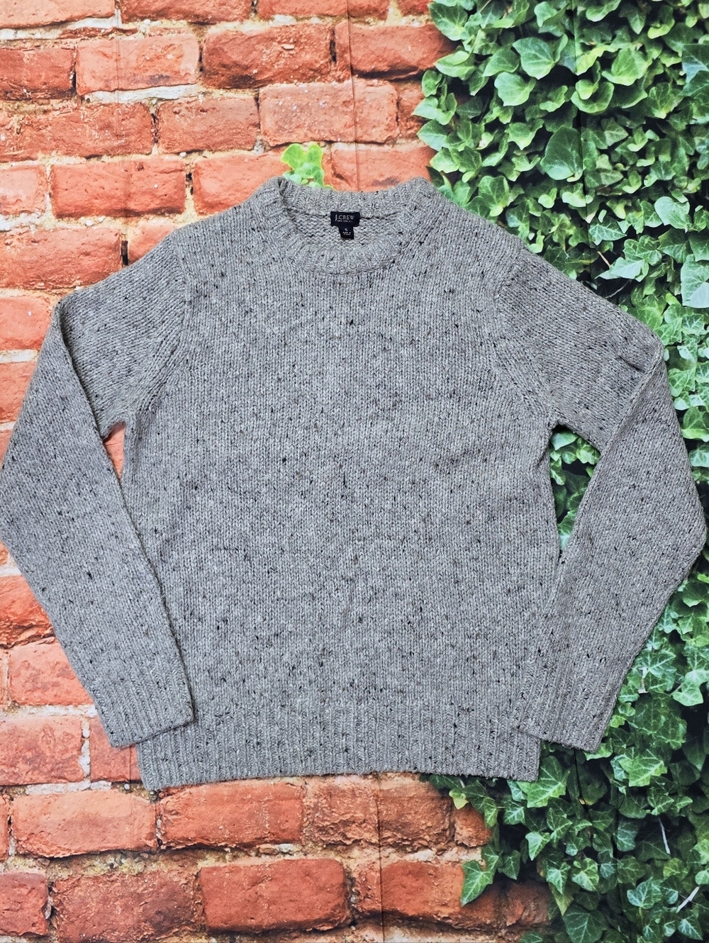 J. Crew Wool\Alpaca Blend Crew Neck Cable Knit Sweater Grey Womens Size Small